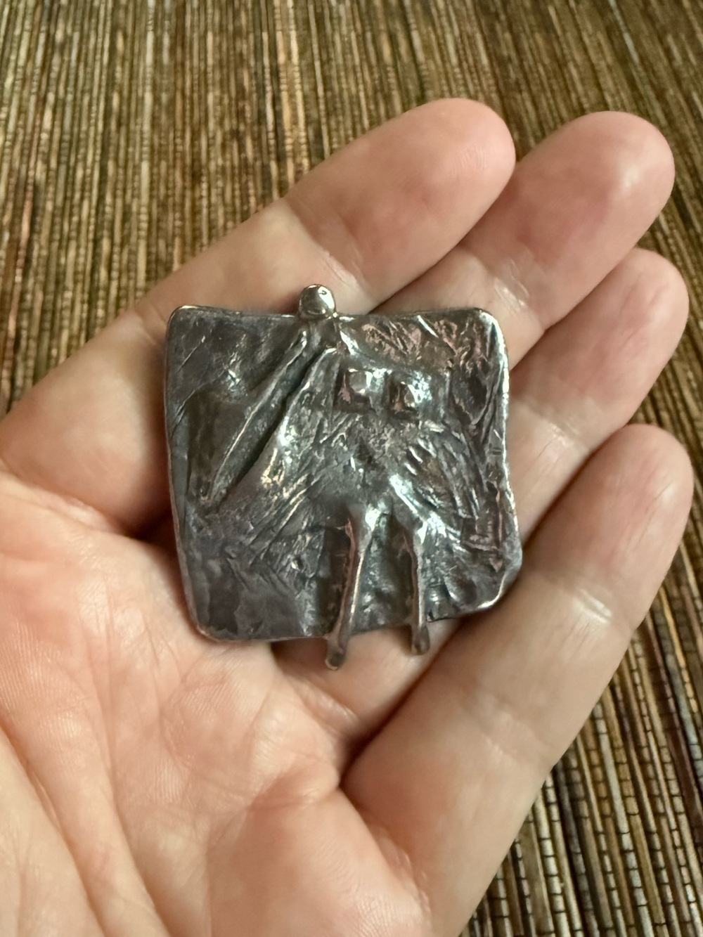 Guy Vidal Brooch Brutalist Human Modernist Mid Century Modern Quebec MCM 1970